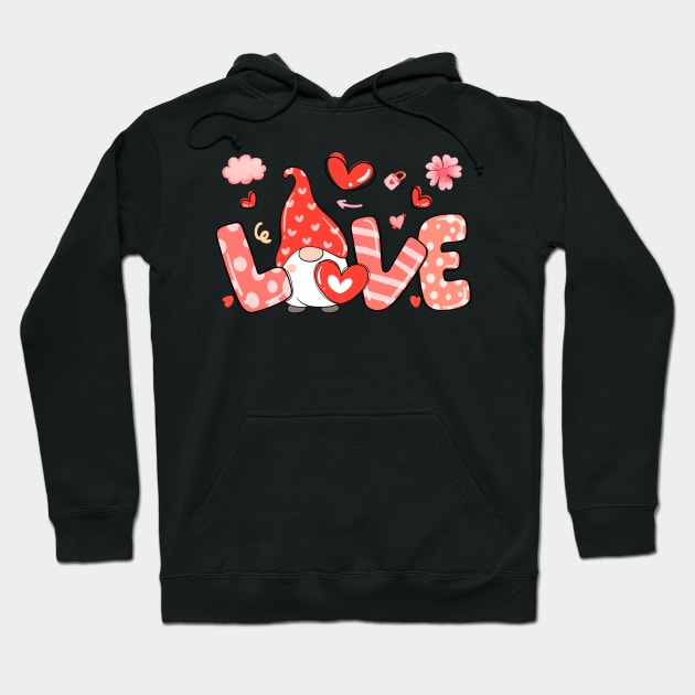 Gnome Love Valentine Day Hoodie by Hensen V parkes